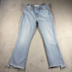 Mother The Inside Crop Step Fray Jeans Women’s 28 Blue Light Wash I Confess #1A