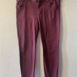 Liverpool burgundy skinny jeans. Size 14/32