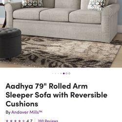 Queen Sleeper Sofa – Very Clean, Comfortable (Gray)