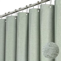 Sage Green Shower Curtain, Linen Textured