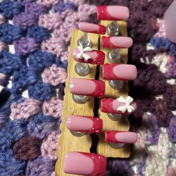  Pink French Tips Nails 