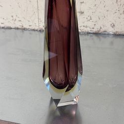 Vintage Murano Glass Vase Set Of 2