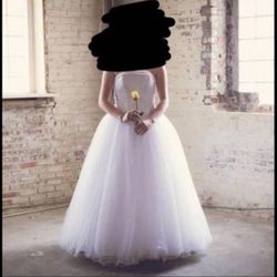 Wedding dress and tiara