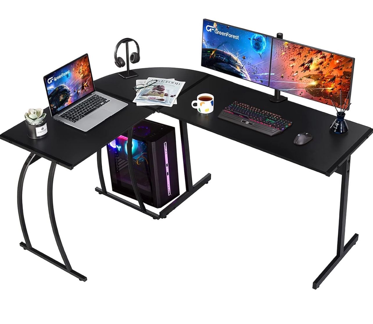 Black L Shape Desk