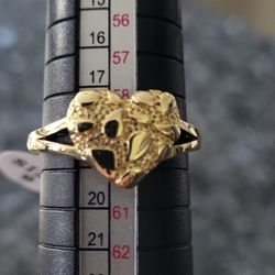 New 14k Gold Filled Heart Nugget Ring Size 9
