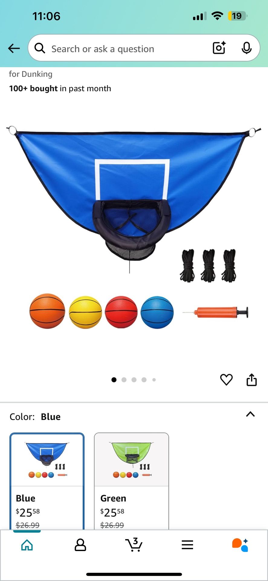 Trampoline Basket Ball Hoop