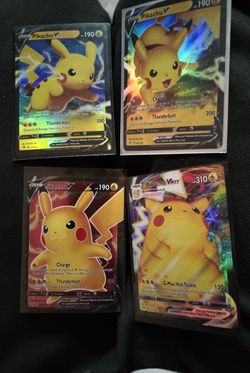 Pikachu V and Vmax 4 Card Lot