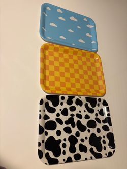 Set of 3 Patterned Decorative Trays
