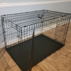 New IN Box! XXL'XXXL Dog Crate 2 Doors With Tray Up To 125lbs Folding Puppy Dog Kennel Animal Cage Add A Bed For $10/ $15/$20 