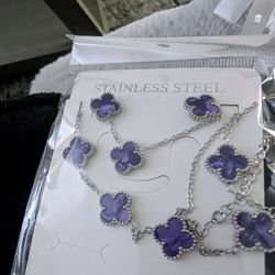 18k stainless steel pendant necklace set