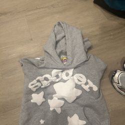 Sp5der Gray Hoodie 