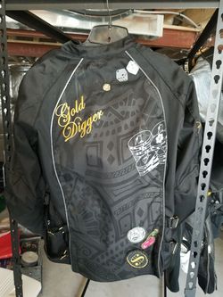Ladies gold digger motorcycle jacket