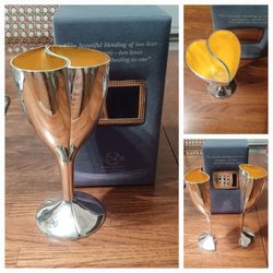 Wedding Goblets/Silverplated Interlocking Heart Design