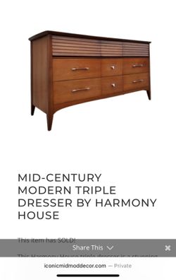 Mid century dresser real wood
