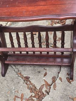 Magazine rack. Missing spindles on one side
