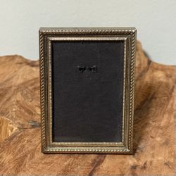 Vintage Miniature Etched Gold Photo Picture Frame Decor Accent