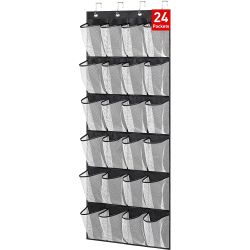 Over The Door Shoe Organizer 24 Mesh Pockets Hanging Shoe Rack
