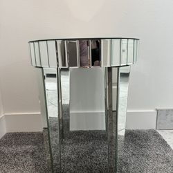 Round Mirrored Side/ End Table