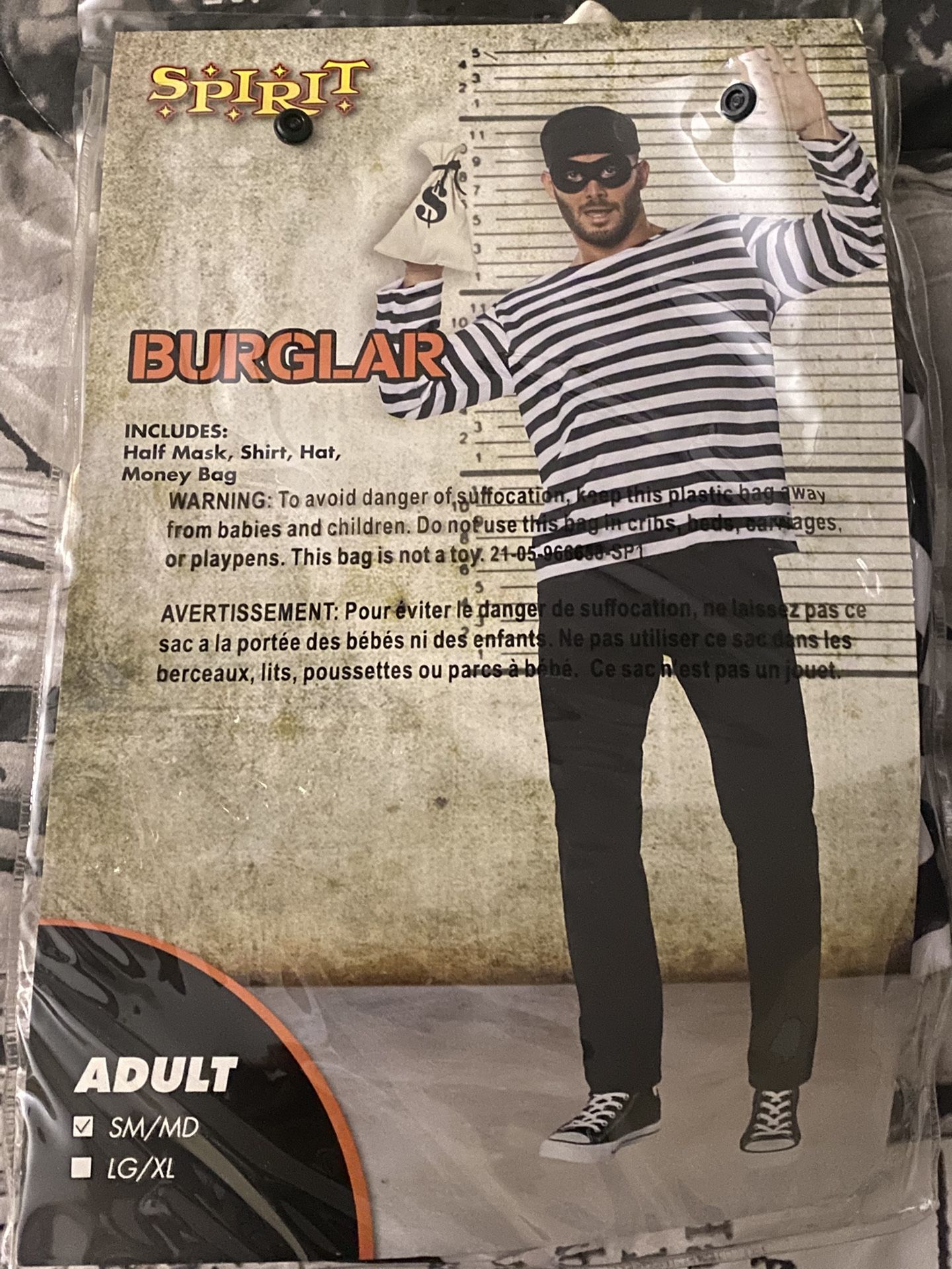 Men’s Large Burglar Costume