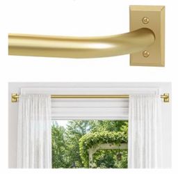 Gold Curtain Rod with Wall Brackets