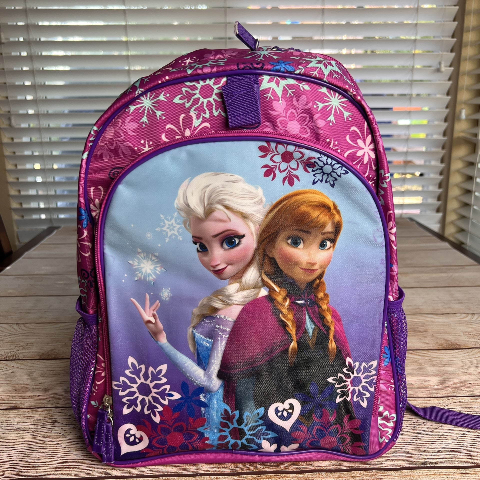Disney Frozen Elsa & Anna School Backpack, 2 Pockets, New