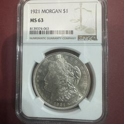 1921 MS 63 Morgan Silver Dollar