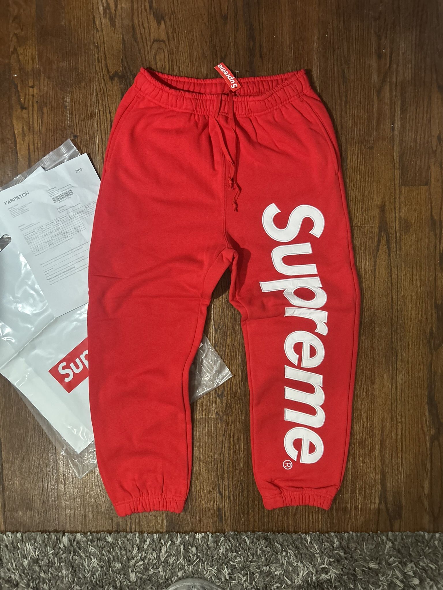 Supreme Satin Applique Sweatpant Supreme Red Sweatpants Supreme