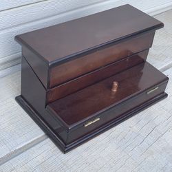 The Bombay Company Mahogany Wood Jewelry Box with Two Compartments 2 Lids 1991
