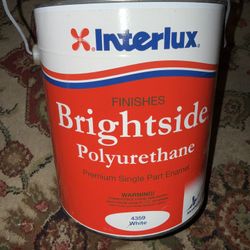 Brightside Interlux Polyurethane High Gloss Paint Painting Premium Single Part Enamel White Boat Boats Marine Marina Beach Sea Ocean