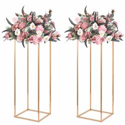 Gold Wedding Flower Stands, Set of 2