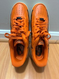 Nike Air Force 1 Orange Skeleton Low-Top Sneakers