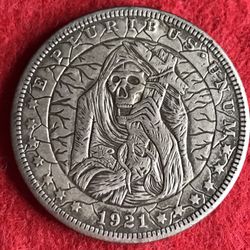 Demon Carrying Cross Coin. First $20 Offer Automatically Accepted. Shipped Same Day