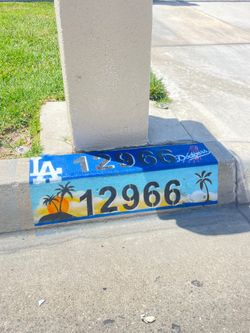 Dodgers top with colorful beach scene background