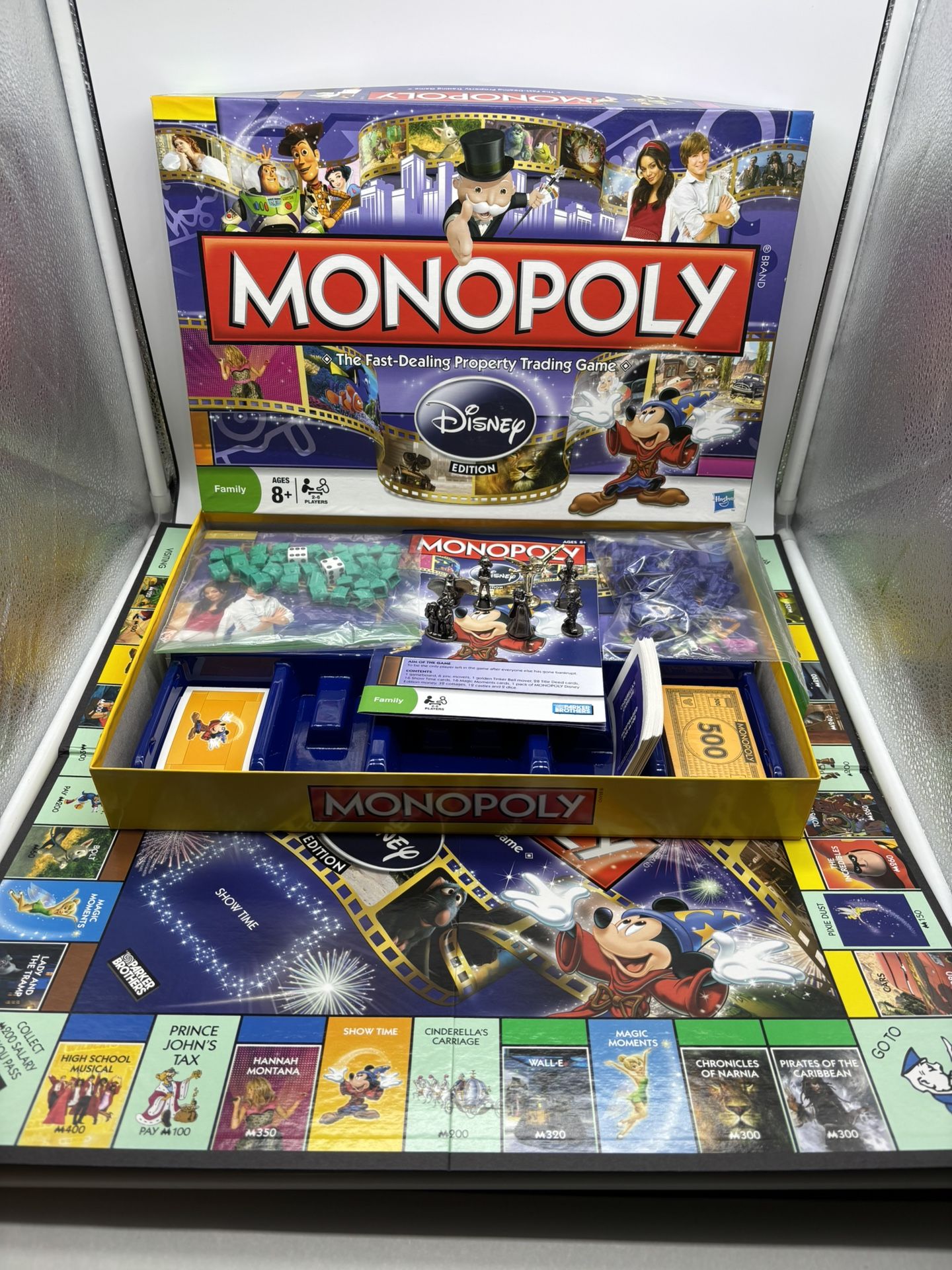 Monopoly Disney Edition Board Game 2009 Complete W/ Golden Tinker Bell Pewter