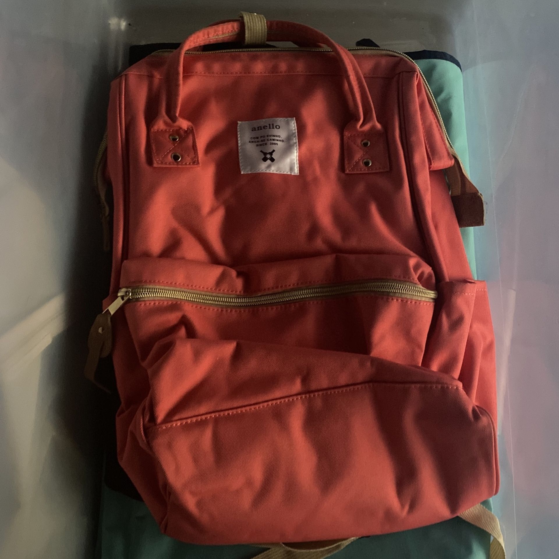 Backpack-bag Anello (red with Brown)