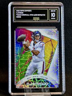 2023 Topps Composite 💥 CJ Stroud 💥 Chrome All-Etch Lazer Refractor Rookie GMA 10 💎 Mint - Houston Texans