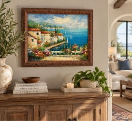 Vintage Signed Mediterranean Impasto Oil Painting