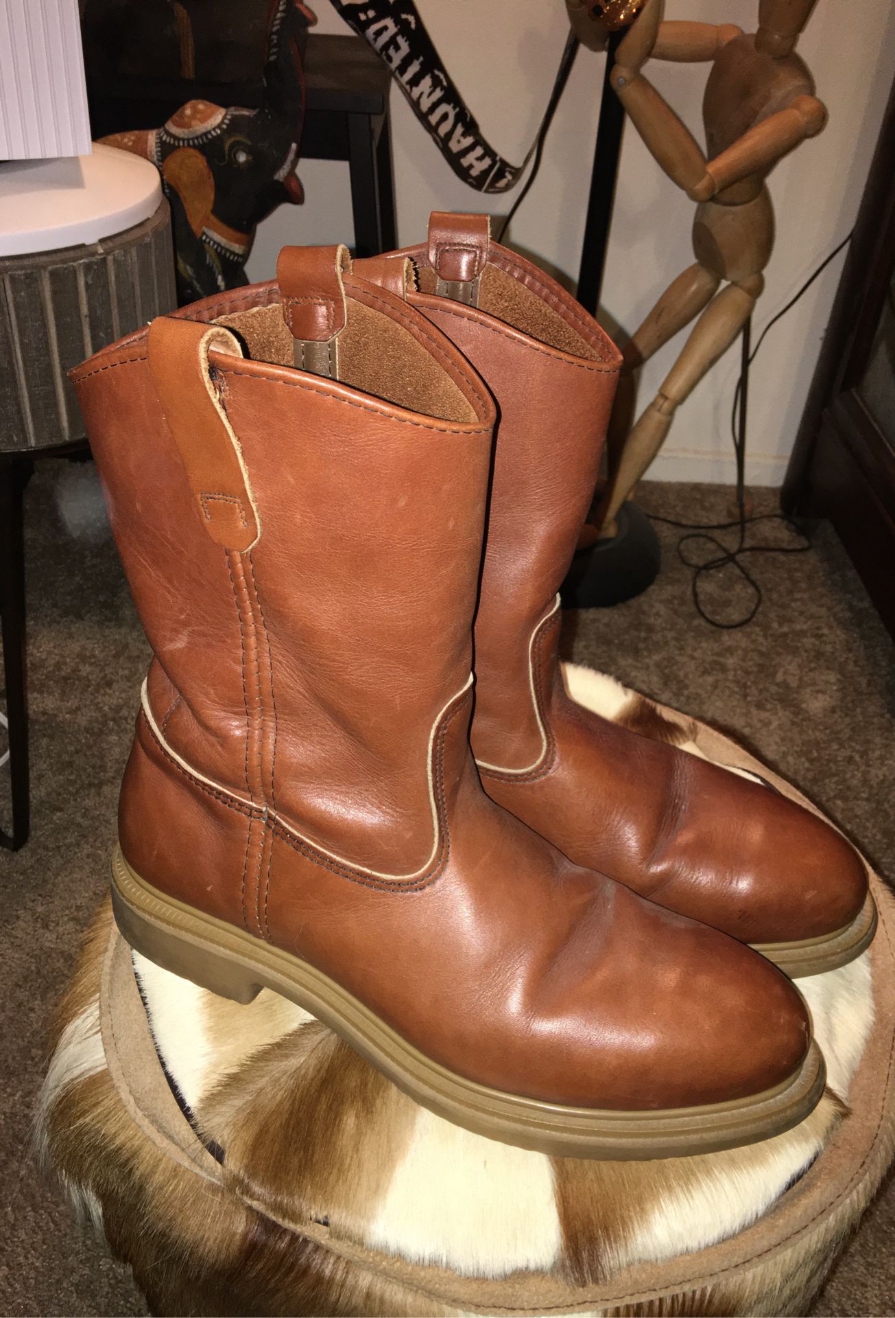 Brown red wings boots red wing men’s size 9 steel toe leather