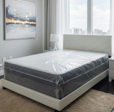 QUEEN BED FRAME BOX SEALED WITH MATTRESS INCLUDED NEW BEDROOM FURNITURE SET QUEEN BED + MATTRESS