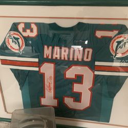Dan Marino Custom Framed Authentic Jersey Autograph 10/10