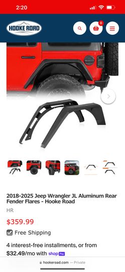 jeep wrangler JL rear fenders