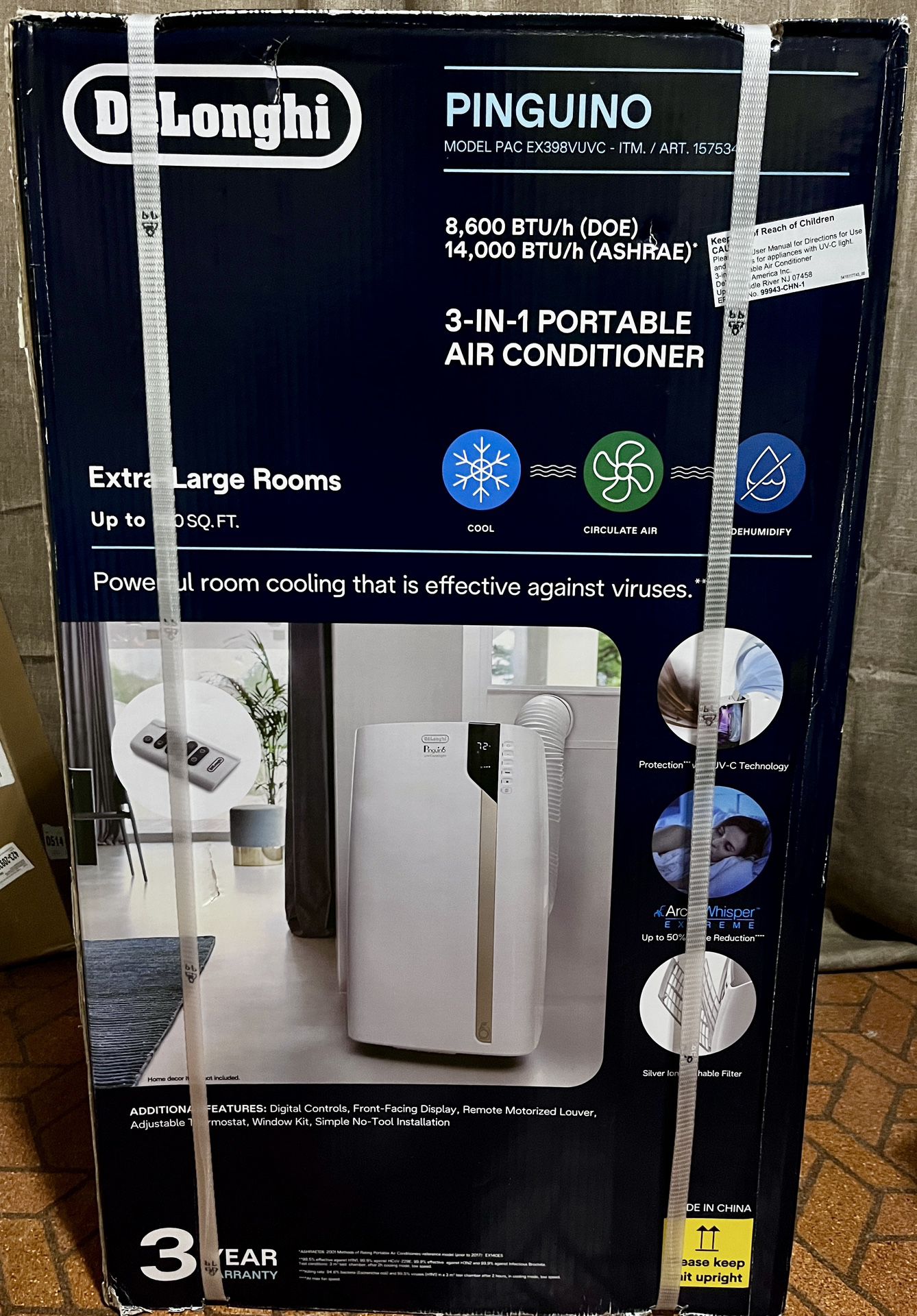 Brand New Still In Box De'Longhi Portable Air Conditioner. 