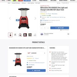 Milwaukee M18 RADIUS Site Light and Charger with ONE-KEY (Bare Tool)