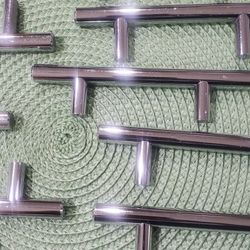 Silver Dresser Drawer Handles. 