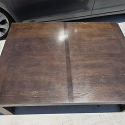 Large Brown Solid Wood Coffee Table