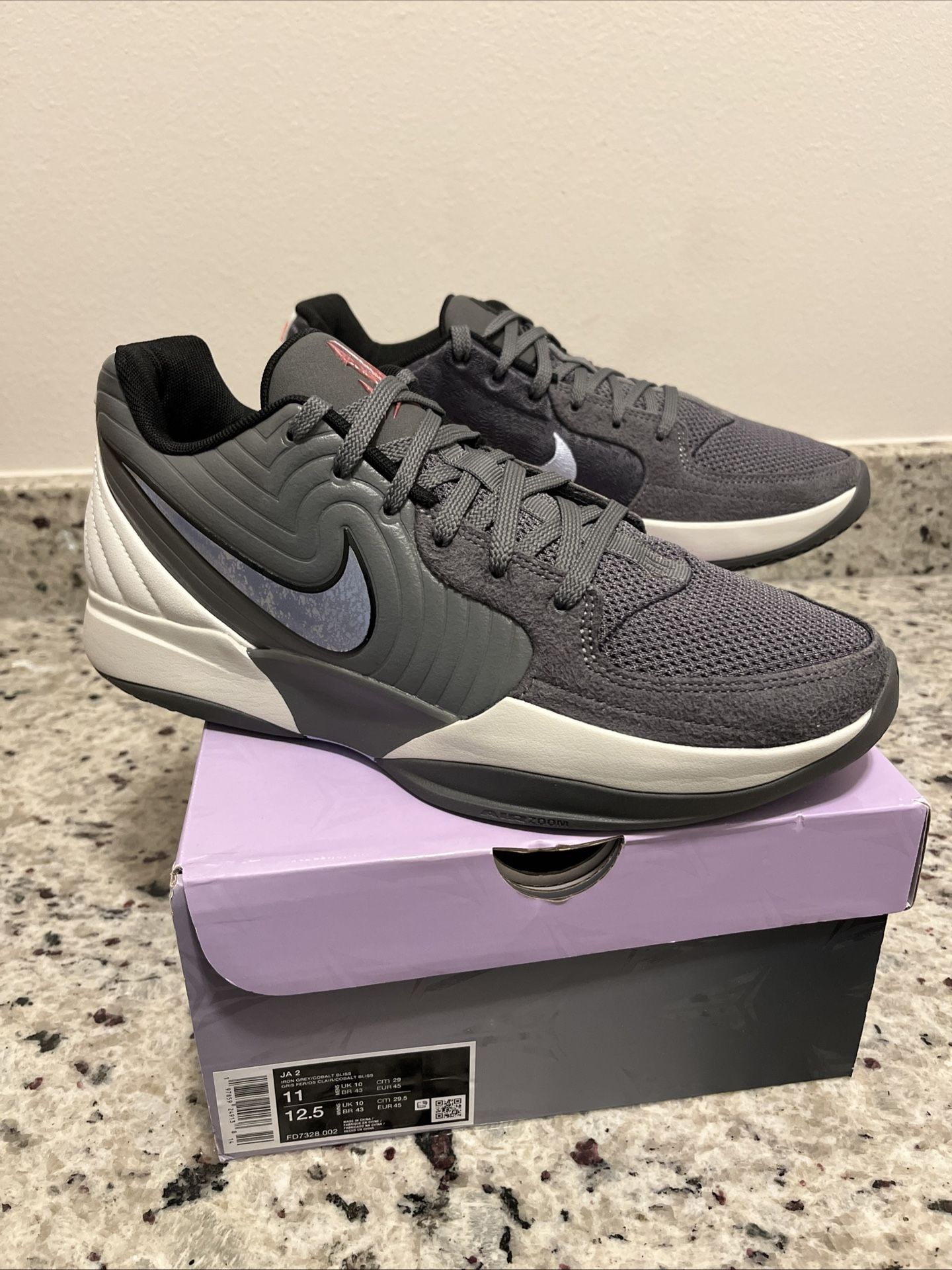 Nike JA 2 Exposure Iron Grey Cobalt Bliss Light Bone FD7328-002 Men’s Size 11