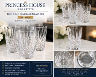 Princess House Lead Crystal Beverage Glasses – Set of 4 –