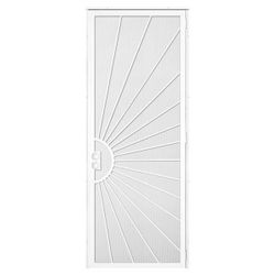 White left Steel Security door (36 in x 96 In)