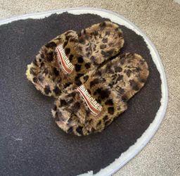 Balenciaga cheetah print slides