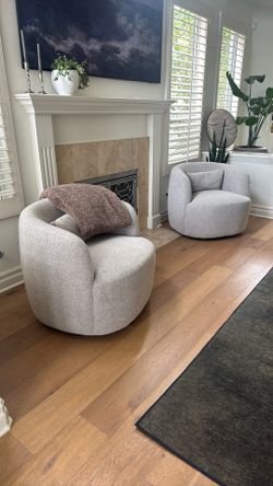 Swivel Boucle Armchairs